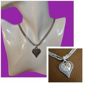 BRIGHTON French Quarter Romantic Heart Pendant Multi-chain Necklace